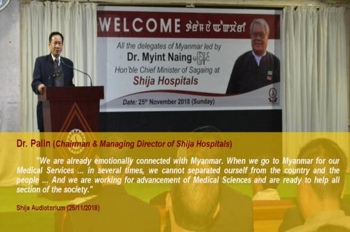 Dr. Palin(Chairman & Managing Director of Shija Hospitals) Words: We are already emotionaly connected with Myanmar. When we go to Myanmar for our medical services ... in several times, we cannot separated ourself  from the country and the people 